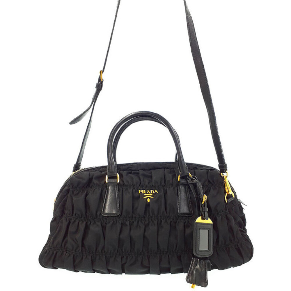 Prada Gaufre Shoulder Bag handbag Satchel gathered Tessuto - Picture 2 of 9